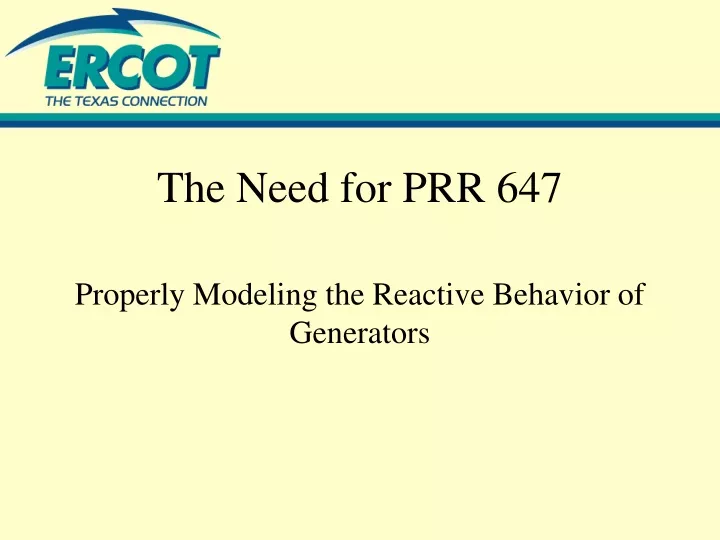 the need for prr 647