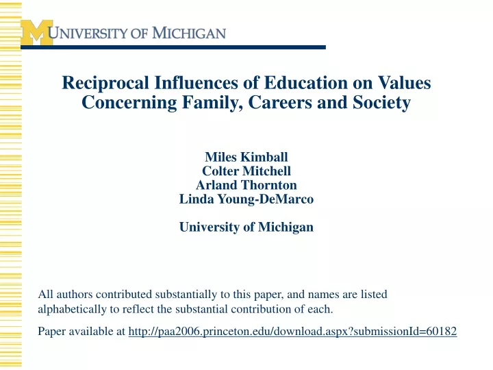 reciprocal influences of education on values