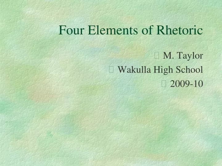 four elements of rhetoric