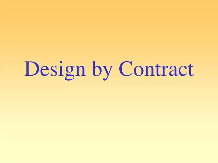 design by contract
