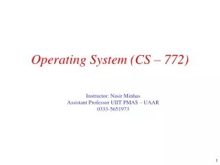 Operating System (CS – 772)