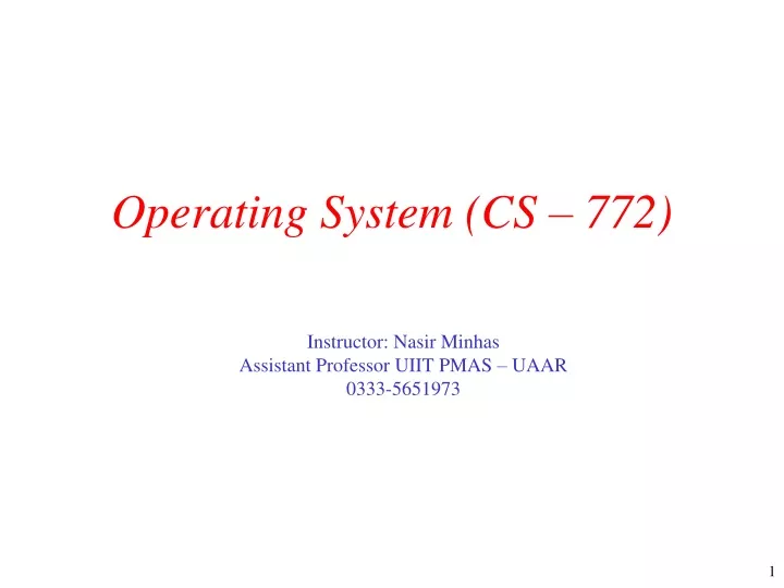 operating system cs 772