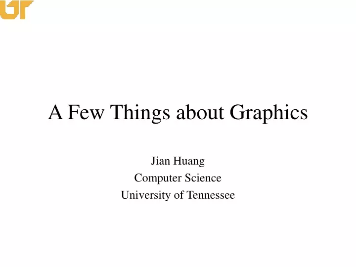 a few things about graphics
