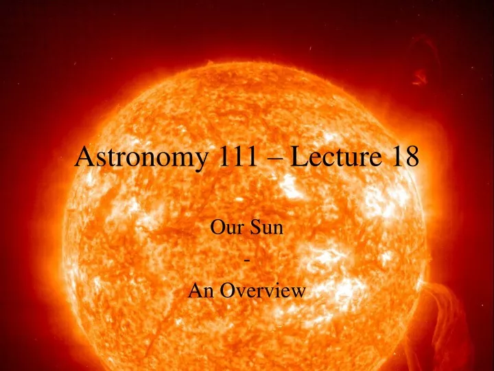 astronomy 111 lecture 18