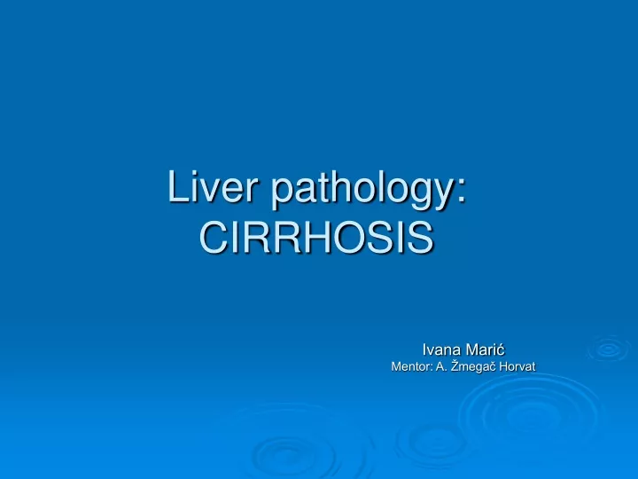 liver pathology cirrhosis