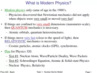 What is Modern Physics?