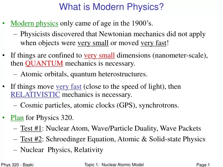 what is modern physics