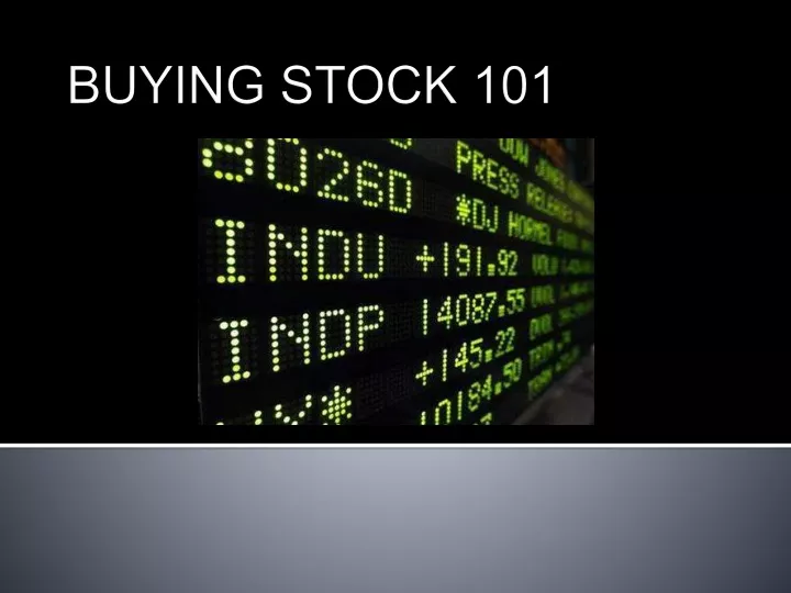 buying stock 101