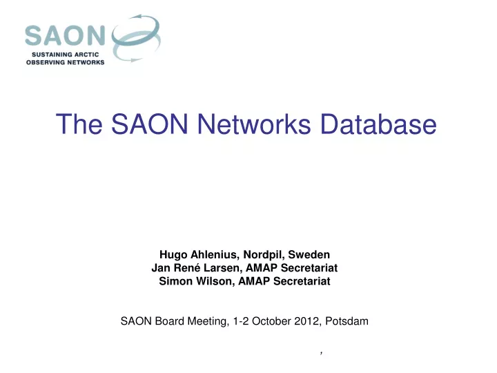 the saon networks database