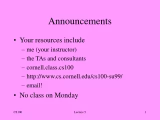 Announcements