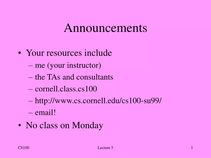 announcements