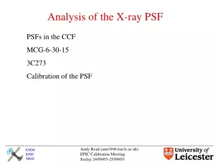 Analysis of the X-ray PSF