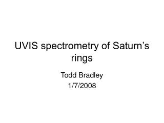 UVIS spectrometry of Saturn’s rings
