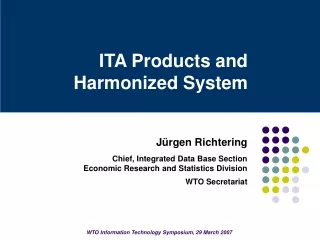 ITA Products and  Harmonized System