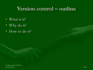 Version control – outline