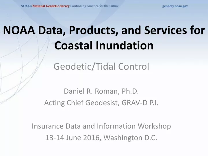 noaa data products and services for coastal inundation