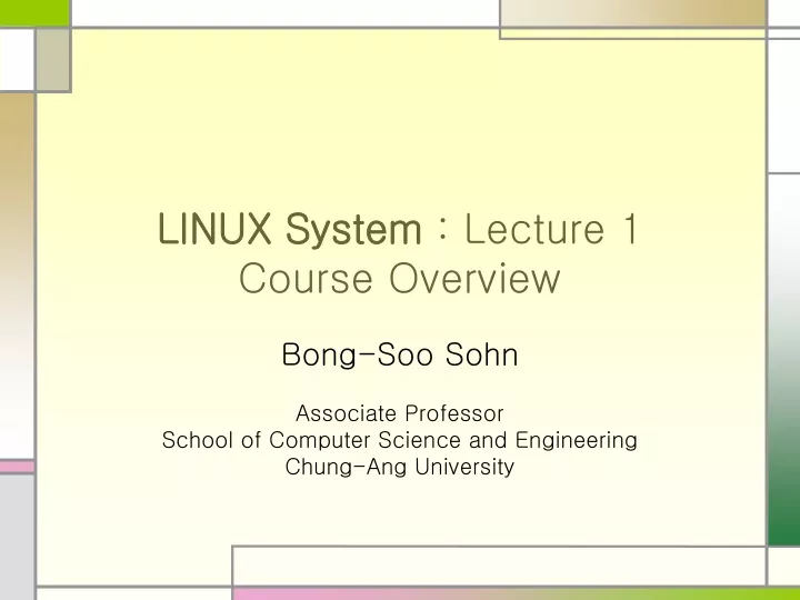 linux system lecture 1 course overview