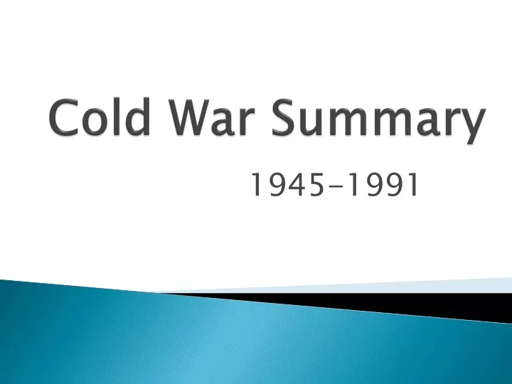 cold war summary