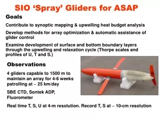 SIO ‘Spray’ Gliders for ASAP