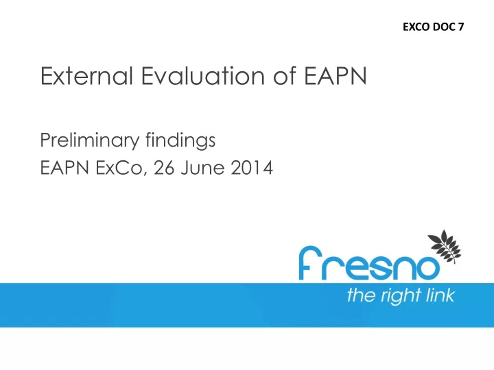 external evaluation of eapn