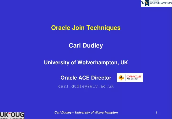 oracle join techniques