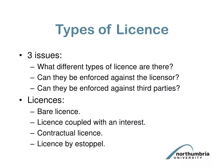types of licence