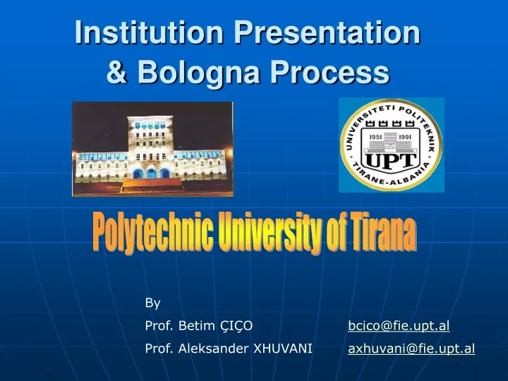institution presentation bologna process