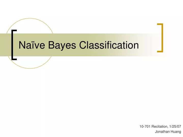 na ve bayes classification