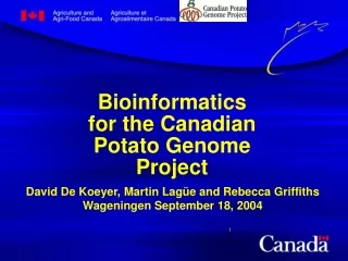 Bioinformatics for the Canadian Potato Genome Project
