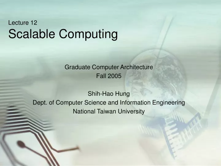 lecture 12 scalable computing