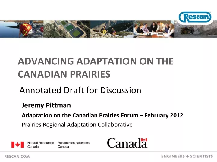advancing adaptation on the canadian prairies