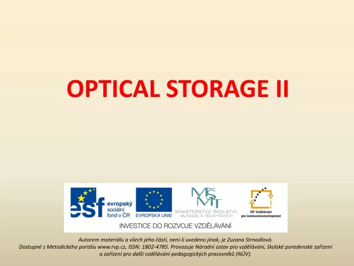 optical storage ii