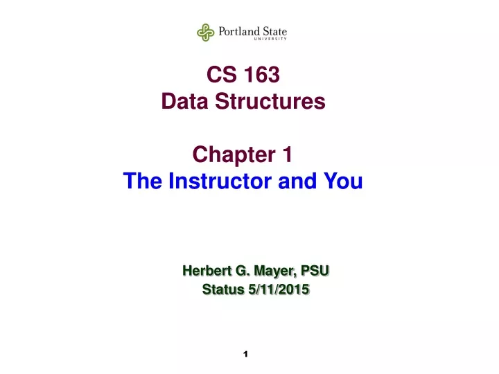 cs 163 data structures chapter 1 the instructor