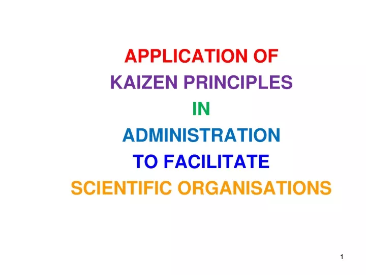 application of kaizen principles