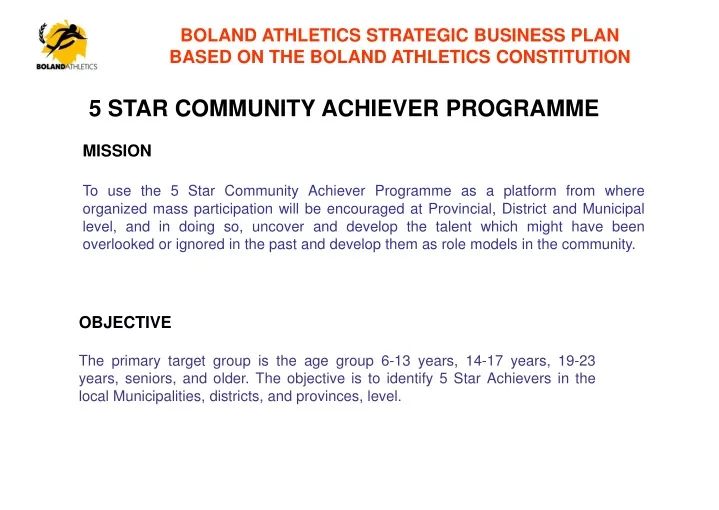 5 star community achiever programme