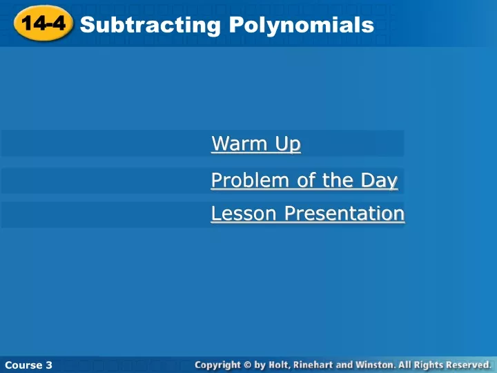 subtracting polynomials
