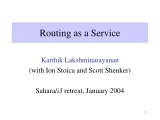 Routing as a Service