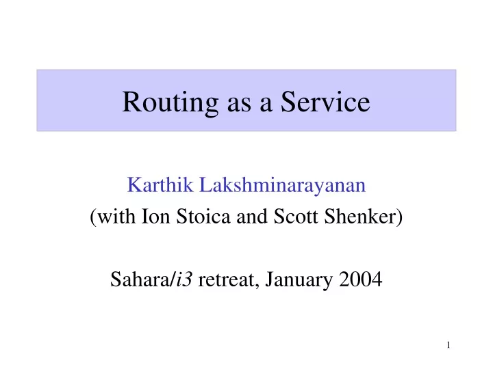 routing as a service