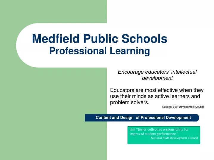 medfield public schools professional learning
