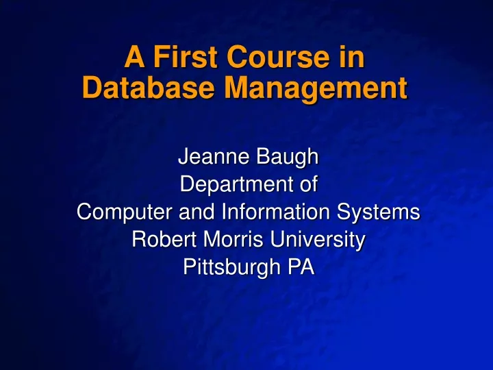 a first course in database management