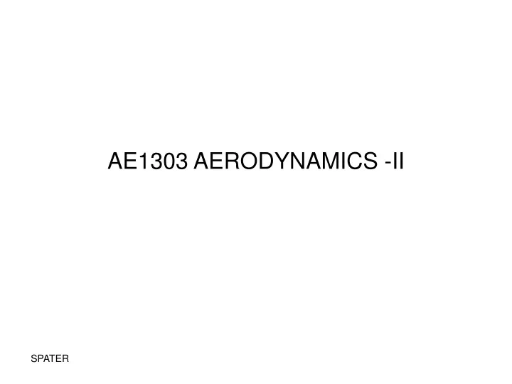 ae1303 aerodynamics ii