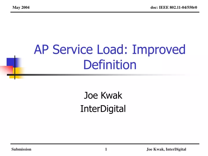 ap service load improved definition