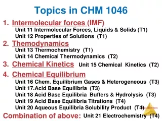 Topics in CHM 1046
