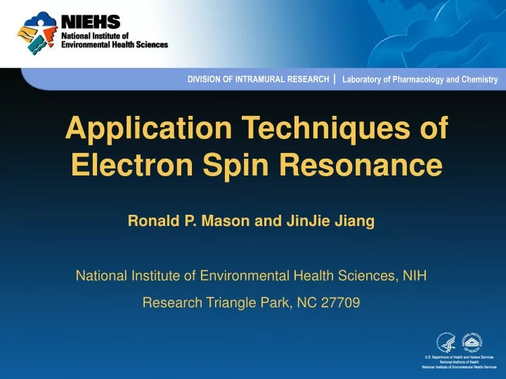 application techniques of electron spin resonance