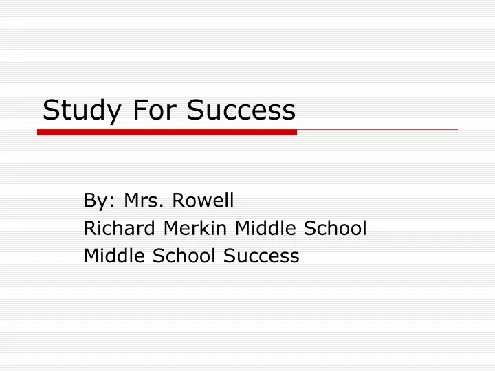 study for success