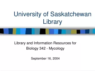University of Saskatchewan Library
