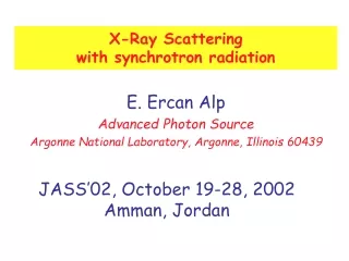 X-Ray Scattering with synchrotron radiation