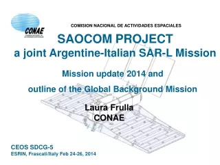 SAOCOM PROJECT a joint Argentine-Italian SAR-L Mission