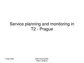 Service planning and monitoring in T2 - Prague