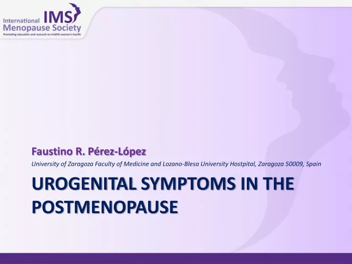 urogenital symptoms in the postmenopause